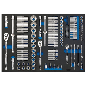 Draper IT-EVA48B Draper Expert Socket Set in Full Plus Drawer EVA Insert Tray, 1/4 inch , 3/8 inch  & 1/2 inch  (96 Piece) - Code: 63539 - Pack Qty 1