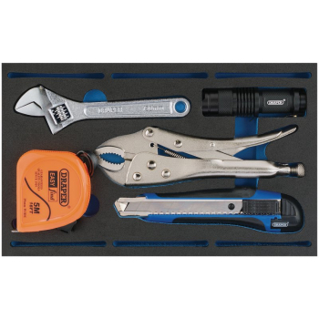Draper IT-EVA50 Tool Kit in 1/4 Drawer EVA Insert Tray (5 Piece) - Code: 63543 - Pack Qty 1