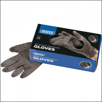 Draper NGBLK-100L Workshop Nitrile Gloves (Box of 100) - Code: 63760 - Pack Qty 1