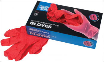 DRAPER Heavyweight Nitrile Gloves (Box of 50) - Pack Qty 1 - Code: 63764