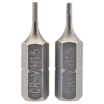 Draper 25HX/2/B Hexagonal Insert Bit, 1.5mm, 1/4 inch  Hex, 25mm Long (Pack of 2) - Code: 63944 - Pack Qty 1