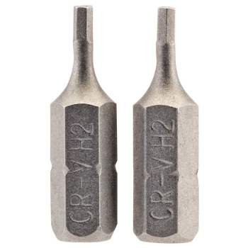 Draper 25HX/2/B Hexagonal Insert Bit, 2mm, 1/4 inch  Hex, 25mm Long (Pack of 2) - Code: 63945 - Pack Qty 1