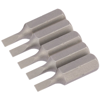 Draper 25PS/5/B Plain Slot Insert Bit, 3mm, 1/4 inch  Hex, 25mm Long (Pack of 5) - Code: 63999 - Pack Qty 1