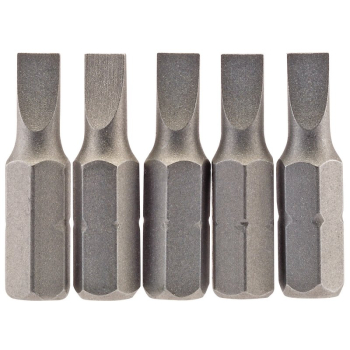 Draper 25PS/5/B Plain Slot Insert Bit, 4.5 mm, 1/4 inch  Hex, 25mm Long (Pack of 5) - Code: 64008 - Pack Qty 1