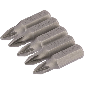 Draper 25PZ/5/B PZ Type Insert Bit, No.1 x 25mm, 1/4 inch  Hex (Pack of 5) - Code: 64014 - Pack Qty 1