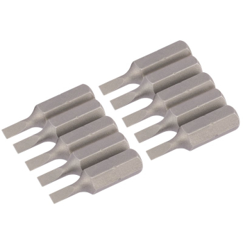 Draper 25PS/10/B Plain Slot Insert Bit, 3mm, 1/4 inch  Hex, 25mm Long (Pack of 10) - Code: 64024 - Pack Qty 1