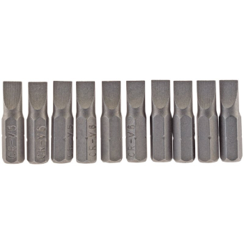 Draper 25PS/10/B Plain Slot Insert Bit, 6mm, 1/4 inch  Hex, 25mm Long (Pack of 10) - Code: 64031 - Pack Qty 1