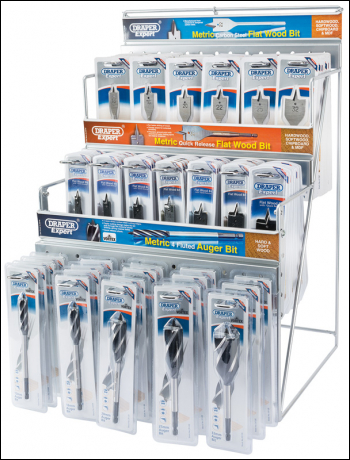Draper *DBD/WOOD Assorted Metric Auger and Flat Wood Bit Merchandiser (123 Piece) - Code: 64050 - Pack Qty 1