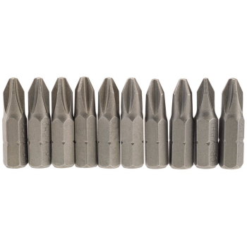 Draper 25CS/10/B Cross Slot Insert Bit, 1/4 inch  Hex, 25mm Long, No.2 (Pack of 10) - Code: 64072 - Pack Qty 1