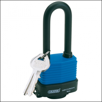 Draper 8307/45L Laminated Steel Padlock with Extra Long Shackle, 45mm - Code: 64177 - Pack Qty 1