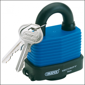 Draper 8307/54 Laminated Steel Padlock and 2 Keys with Hardened Steel Shackle and Bumper, 54mm - Code: 64178 - Pack Qty 1