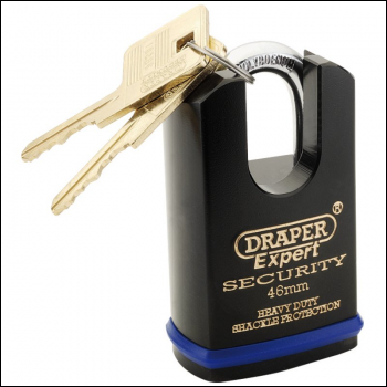 Draper 8312/46 Draper Expert Heavy Duty Padlock and 2 Keys with Shrouded Shackle, 46mm - Code: 64196 - Pack Qty 1