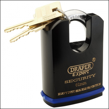 Draper 8312/61 Draper Expert Heavy Duty Padlock and 2 Keys with Shrouded Shackle, 61mm - Code: 64198 - Pack Qty 1