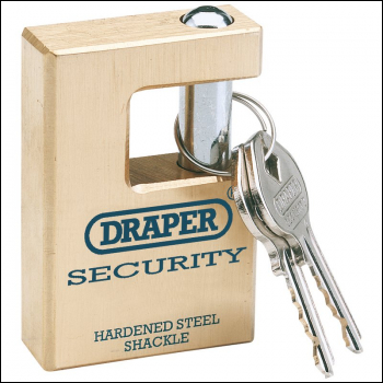 Draper 8313/63 Draper Expert Close Shackle Solid Brass Padlock with Hardened Steel Shackle, 2 Keys, 63mm - Code: 64201 - Pack Qty 1
