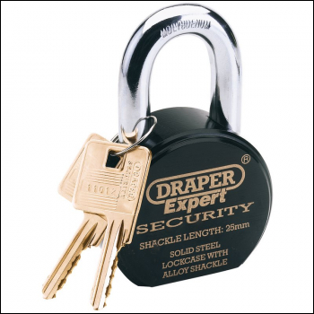 Draper 8315/6325L Heavy Duty Stainless Steel Padlock and 2 Keys, 63 x 25mm - Code: 64206 - Pack Qty 1