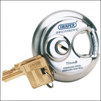 Draper 8316/70 Stainless Steel Padlock and 2 Keys, 70mm Diameter - Code: 64209 - Pack Qty 1