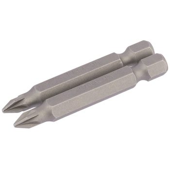 Draper 50PZ/2/B PZ Type Insert Bit, 1/4 inch  Hex, 50mm Long, No.1 (Pack of 2) - Code: 64227 - Pack Qty 1