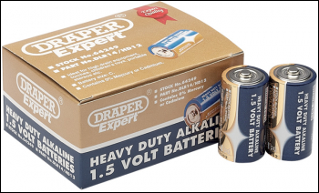 DRAPER Heavy Duty Alkaline Batteries C (Pack of 12) - Pack Qty 1 - Code: 64249