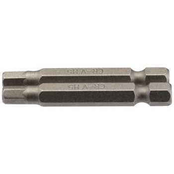 Draper 50HX/2/B Hexagonal Insert Bit, 5mm, 1/4 inch  Hex, 50mm Long (Pack of 2) - Code: 64255 - Pack Qty 1