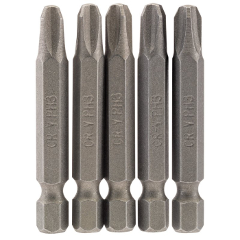 Draper 50CS/5/B Cross Slot Insert Bit, 1/4 inch  Hex, 50mm Long, No.3 (Pack of 5) - Code: 64290 - Pack Qty 1