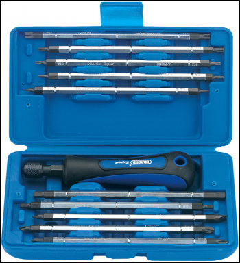 DRAPER Reversible Blade Screwdriver Set (11 Piece, Giving 20 Tip Sizes) - Discontinued - Pack Qty 1 - Code: 64672