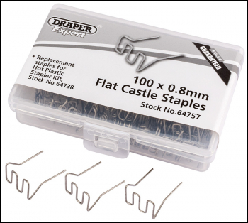 Draper HPS-A 0.8mm Flat Castle Staples (50) - Code: 64757 - Pack Qty 1