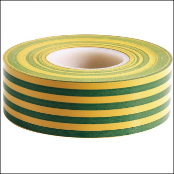 Draper 619/1 Insulation Earth Colour Tape, Green/Yellow - Code: 65348 - Pack Qty 1
