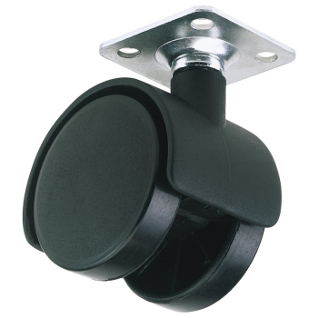 Draper 60140P Twin Nylon Plate Castor, 40mm Diameter, S.W.L. 25kg - Code: 65462 - Pack Qty 1