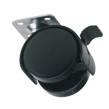 Draper 60140PB Twin Nylon Plate Castor with Brake, 40mm Diameter, S.W.L. 25kg - Code: 65463 - Pack Qty 1