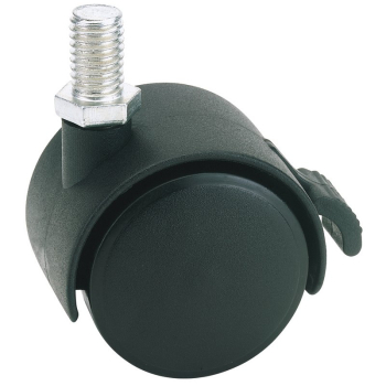 Draper 60140BB Twin Nylon Bolt Castor with Brake, 40mm Diameter, S.W.L. 25kg - Code: 65465 - Pack Qty 1