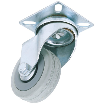 Draper 60250P Swivel Plate Fixing Rubber Castor, 50mm Diameter, S.W.L. 50kg - Code: 65468 - Pack Qty 1