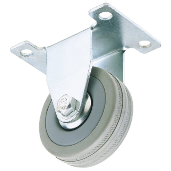 Draper 60250F Fixed Plate Fixing Rubber Castor, 50mm Diameter, S.W.L. 50kg - Code: 65472 - Pack Qty 1
