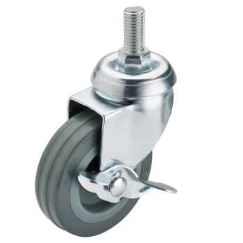 Draper 60275BB Swivel Bolt Fixing Rubber Castor with Brake, 75mm Diameter, S.W.L. 70kg - Code: 65476 - Pack Qty 1