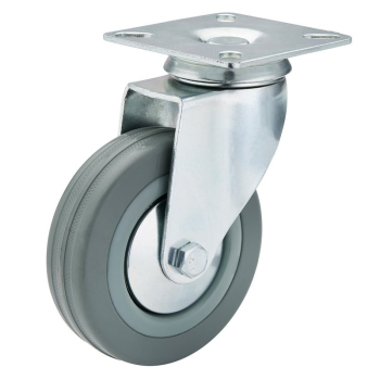 Draper 602100P Swivel Plate Fixing Rubber Castor, 100mm Diameter, S.W.L. 80kg - Code: 65478 - Pack Qty 1