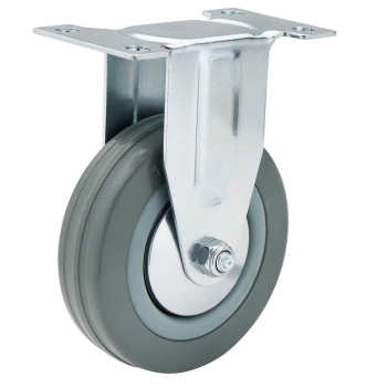 Draper 602100F Fixed Plate Fixing Rubber Castor, 100mm Diameter, S.W.L. 80kg - Code: 65482 - Pack Qty 1
