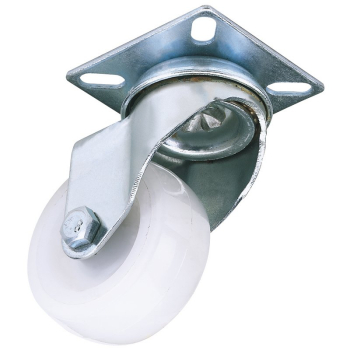 Draper 604100P Swivel Plate Fixing Nylon Wheel, 100mm Diameter, S.W.L. 125kg - Code: 65503 - Pack Qty 1