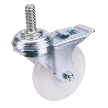 Draper 60475BB Swivel Bolt Fixing Nylon Wheel with Brake, 75mm Diameter, S.W.L. 70kg - Code: 65501 - Pack Qty 1