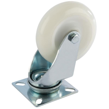 Draper 604100P Swivel Plate Fixing Nylon Wheel, 100mm Diameter, S.W.L. 125kg - Code: 65503 - Pack Qty 1