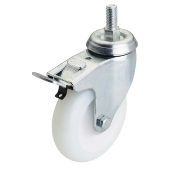 Draper 604100BB Swivel Bolt Fixing Nylon Wheel with Brake, 100mm Diameter, S.W.L. 125kg - Code: 65506 - Pack Qty 1