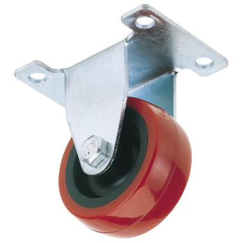 Draper 60550F Fixed Plate Fixing Polyurethane Wheel, 50mm Diameter, S.W.L. 75kg - Code: 65512 - Pack Qty 1