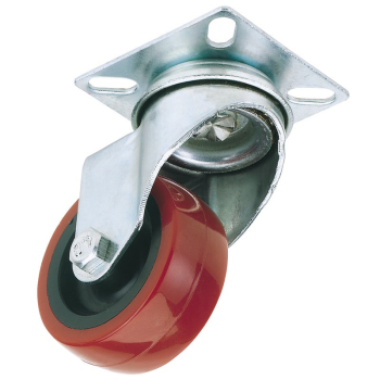 Draper 60575P Polyurethane Wheeled Swivel Plate Fixing Castor, 75mm Diameter, S.W.L. 70kg - Code: 65513 - Pack Qty 1