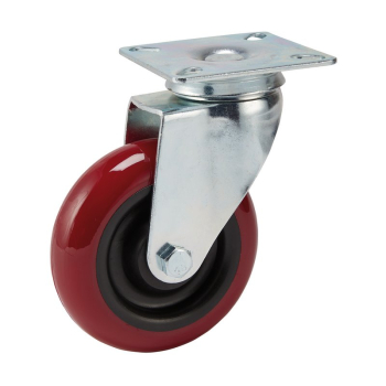 Draper 605100P Polyurethane Wheeled Swivel Plate Castor, 100mm Diameter, S.W.L. 125kg - Code: 65518 - Pack Qty 1