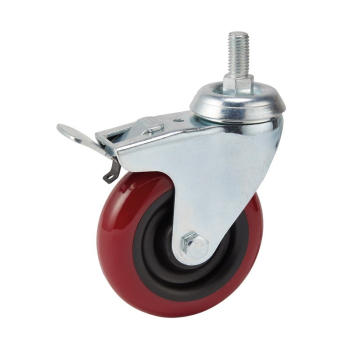 Draper 605100BB Swivel Bolt Fixing Polyurethane Wheel with Brake, 100mm Diameter, S.W.L. 125kg - Code: 65521 - Pack Qty 1