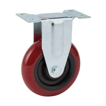 Draper 605100F Fixed Plate Fixing Polyurethane Wheel, 100mm Diameter, S.W.L. 125kg - Code: 65522 - Pack Qty 1