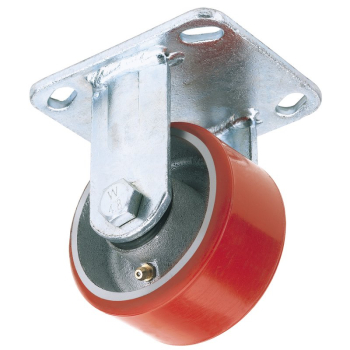 Draper 606100F Fixed Plate Fixing Heavy Duty Polyurethane Wheel, 100mm Diameter, S.W.L. 250kg - Code: 65525 - Pack Qty 1