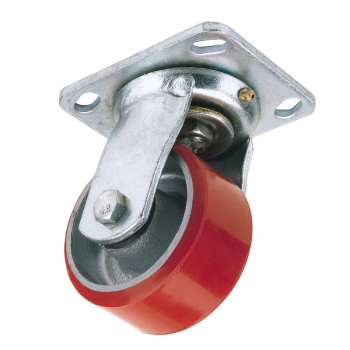 Draper 606200P Swivel Plate Fixing Heavy Duty Polyurethane Wheel, 200mm Diameter, S.W.L. 500kg - Code: 65532 - Pack Qty 1