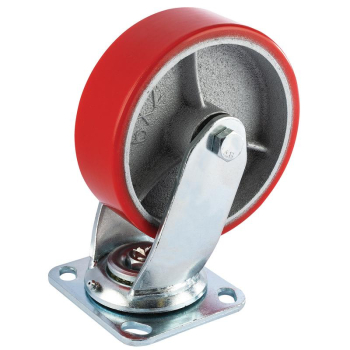 Draper 606160P Swivel Plate Fixing Heavy Duty Polyurethane Wheel, 160mm Diameter, S.W.L. 400kg - Code: 65529 - Pack Qty 1
