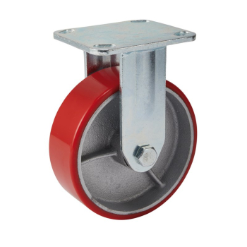 Draper 606160F Fixed Plate Fixing Heavy Duty Polyurethane Wheel, 160mm Diameter, S.W.L. 400kg - Code: 65531 - Pack Qty 1