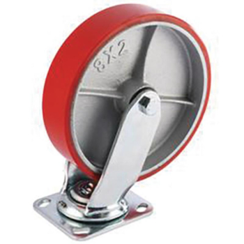 Draper 606200P Swivel Plate Fixing Heavy Duty Polyurethane Wheel, 200mm Diameter, S.W.L. 500kg - Code: 65532 - Pack Qty 1