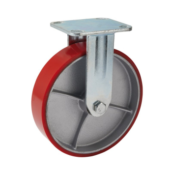 Draper 606200F Fixed Plate Fixing Heavy Duty Polyurethane Wheel, 200mm Diameter, S.W.L. 500kg - Code: 65534 - Pack Qty 1